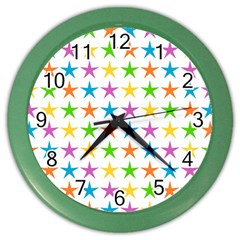 Star Pattern Design Decoration Color Wall Clock