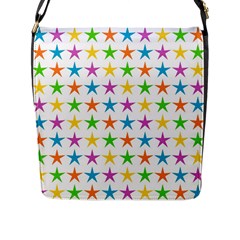 Star Pattern Design Decoration Flap Closure Messenger Bag (L)