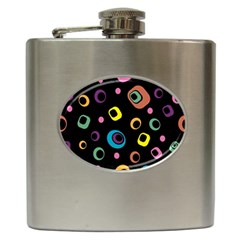 Abstract Background Retro Hip Flask (6 Oz) by Sapixe