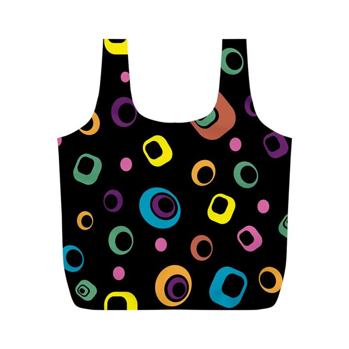 Abstract Background Retro Full Print Recycle Bag (M)