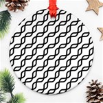 Diagonal Stripe Pattern Round Ornament (Two Sides) Back