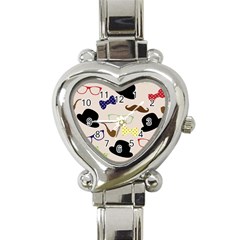 Moustache Hat Bowler Bowler Hat Heart Italian Charm Watch by Sapixe