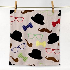 Moustache Hat Bowler Bowler Hat Face Towel by Sapixe