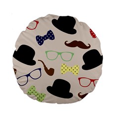 Moustache Hat Bowler Bowler Hat Standard 15  Premium Round Cushions by Sapixe