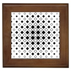 Square Diagonal Pattern Monochrome Framed Tiles by Sapixe