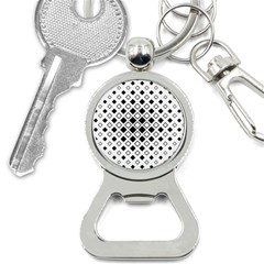 Square Diagonal Pattern Monochrome Bottle Opener Key Chain by Sapixe