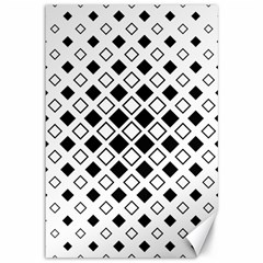 Square Diagonal Pattern Monochrome Canvas 12  X 18 