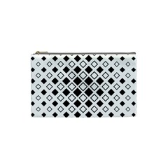 Square Diagonal Pattern Monochrome Cosmetic Bag (small) by Sapixe