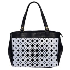 Square Diagonal Pattern Monochrome Oversize Office Handbag by Sapixe