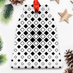 Square Diagonal Pattern Monochrome Bell Ornament (two Sides) by Sapixe