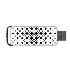 Square Diagonal Pattern Monochrome Portable Usb Flash (one Side) by Sapixe