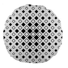 Square Diagonal Pattern Monochrome Large 18  Premium Round Cushions by Sapixe