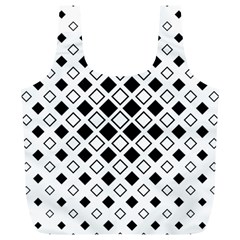 Square Diagonal Pattern Monochrome Full Print Recycle Bag (xl) by Sapixe