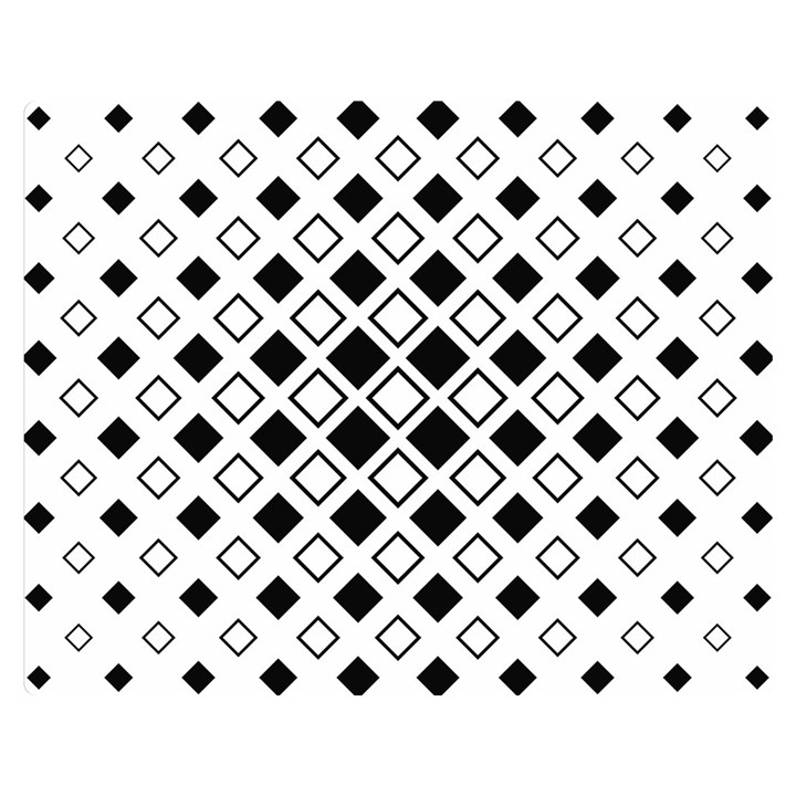 Square Diagonal Pattern Monochrome Double Sided Flano Blanket (Medium) 