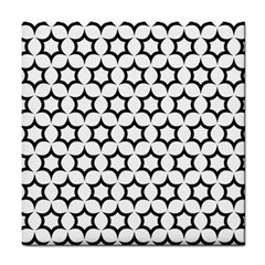 Pattern Star Repeating Black White Tile Coasters by Sapixe