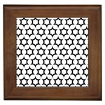 Pattern Star Repeating Black White Framed Tiles Front