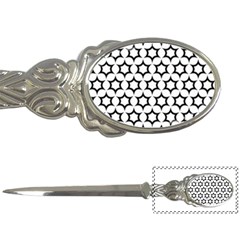 Pattern Star Repeating Black White Letter Opener by Sapixe