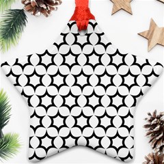 Pattern Star Repeating Black White Star Ornament (two Sides) by Sapixe