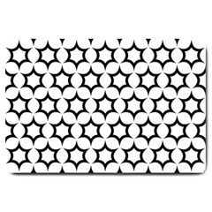 Pattern Star Repeating Black White Large Doormat  by Sapixe