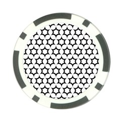 Pattern Star Repeating Black White Poker Chip Card Guard by Sapixe