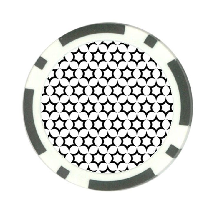 Pattern Star Repeating Black White Poker Chip Card Guard