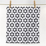 Pattern Star Repeating Black White Face Towel Front