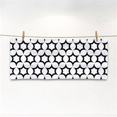 Pattern Star Repeating Black White Hand Towel by Sapixe