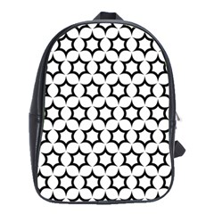 Pattern Star Repeating Black White School Bag (large)