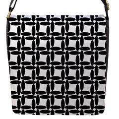 Ellipse Pattern Background Flap Closure Messenger Bag (s) by Sapixe