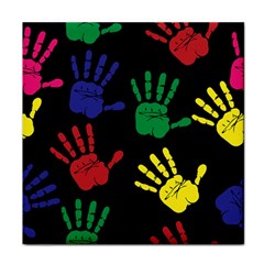 Handprints Hand Print Colourful Face Towel by Sapixe