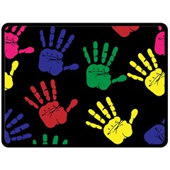 Handprints Hand Print Colourful Fleece Blanket (large) 