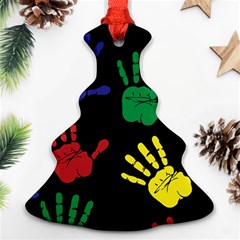 Handprints Hand Print Colourful Ornament (christmas Tree) 