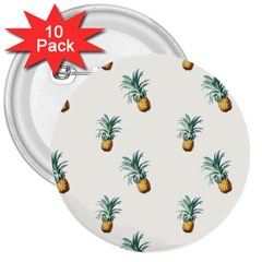 Pineapples pattern 3  Buttons (10 pack) 