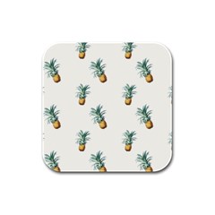 Pineapples pattern Rubber Square Coaster (4 pack) 