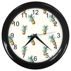 Pineapples pattern Wall Clock (Black)