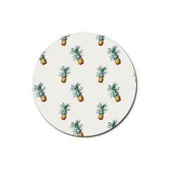 Pineapples pattern Rubber Coaster (Round) 