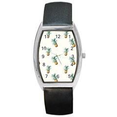 Pineapples pattern Barrel Style Metal Watch