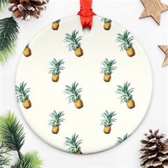 Pineapples pattern Round Ornament (Two Sides)