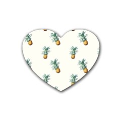 Pineapples pattern Rubber Coaster (Heart) 