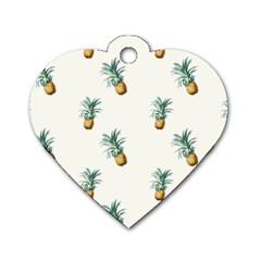 Pineapples pattern Dog Tag Heart (One Side)