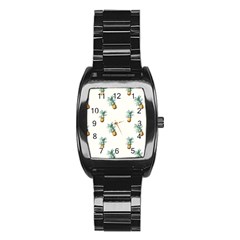 Pineapples pattern Stainless Steel Barrel Watch