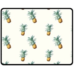 Pineapples pattern Double Sided Fleece Blanket (Medium) 