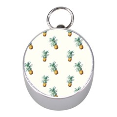 Pineapples pattern Mini Silver Compasses