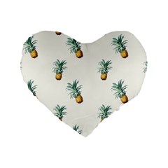 Pineapples pattern Standard 16  Premium Flano Heart Shape Cushions