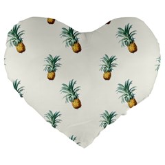 Pineapples pattern Large 19  Premium Flano Heart Shape Cushions