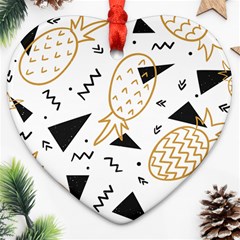 Black & gold pineapples Ornament (Heart)