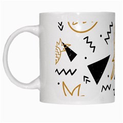 Black & gold pineapples White Mugs