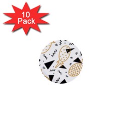 Black & gold pineapples 1  Mini Buttons (10 pack) 