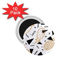 Black & gold pineapples 1.75  Magnets (10 pack) 