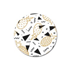 Black & gold pineapples Magnet 3  (Round)